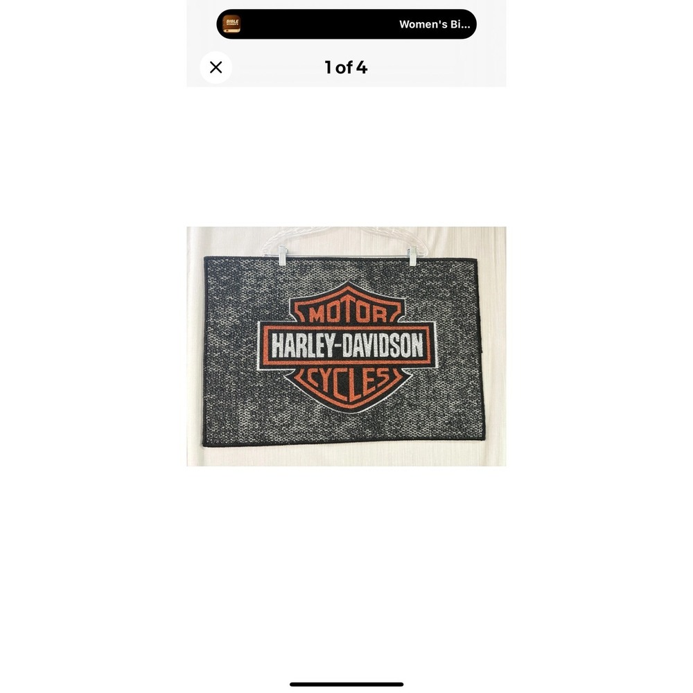 Harley-Davidson Bar & Shield Logo Floor Mat Shaw EcoWorx Accent Rug 27x18 Grey